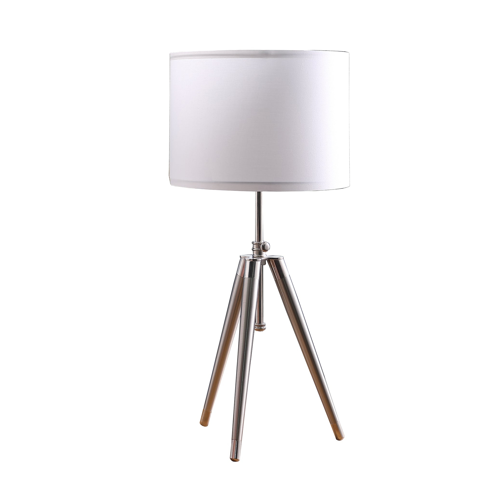 34.25" - 29.25" In Mid-century Adjustable Tripod Chrome/silver Metal Table Lamp-zoom-1
