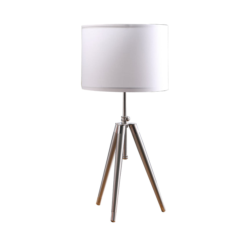 34.25" - 29.25" In Mid-century Adjustable Tripod Chrome/silver Metal Table Lamp-zoom-