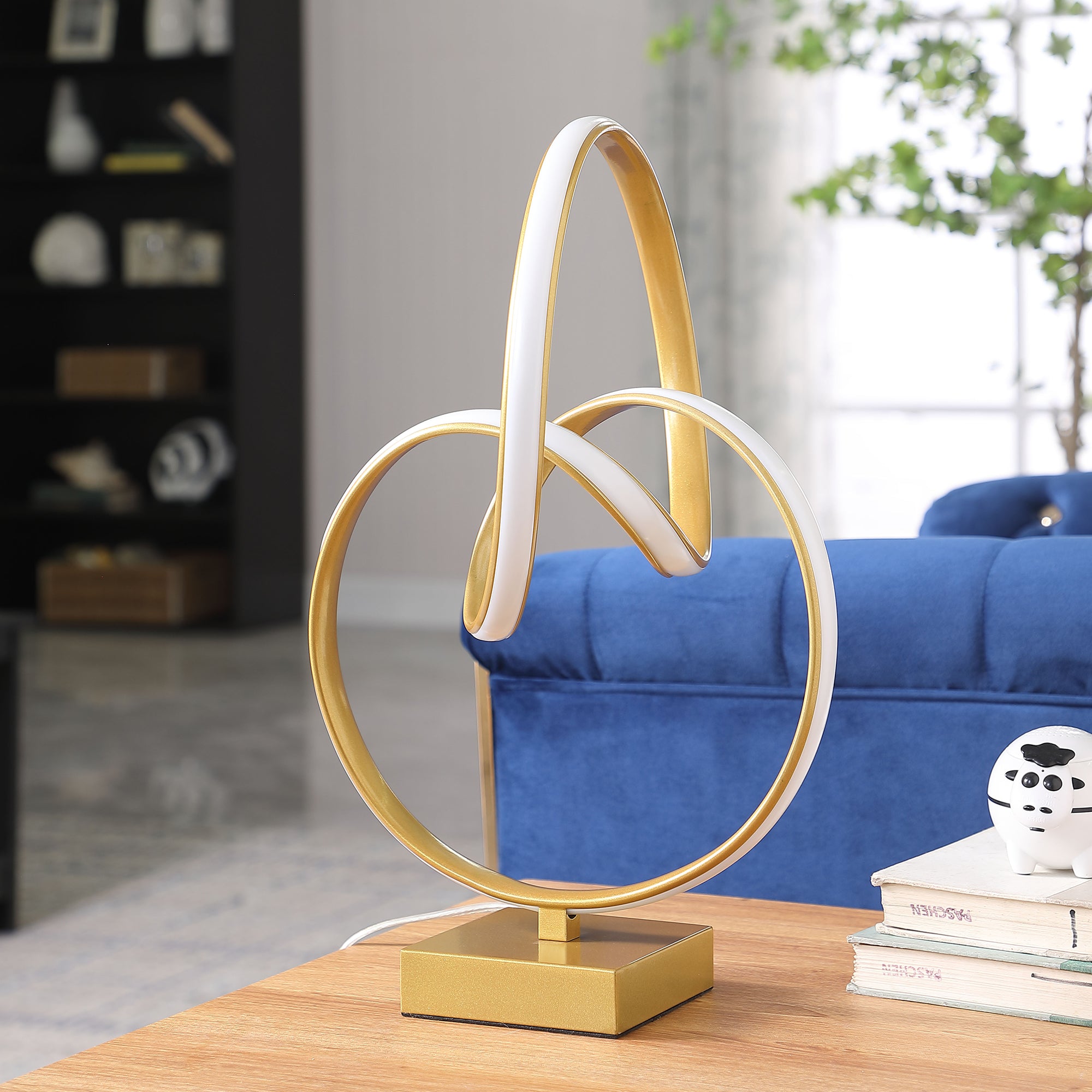 19" In Abstract Infinity Matte Gold Modern Table Lamp-zoom-3