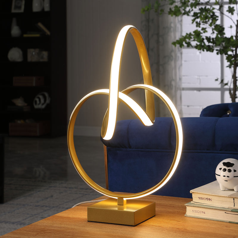19" In Abstract Infinity Matte Gold Modern Table Lamp-zoom-