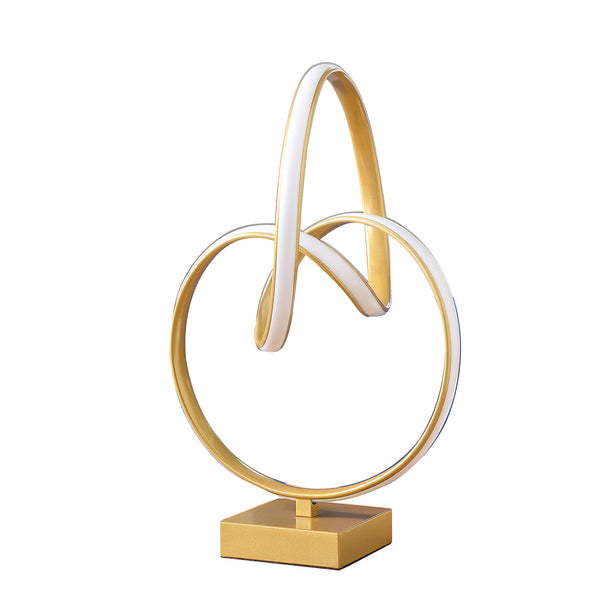 19 In Abstract Infinity Matte Gold Modern Table Lamp