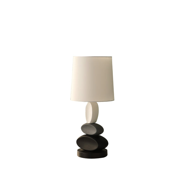 19 In Coastal Como Modern Stacked Tablets Metal Table Lamp