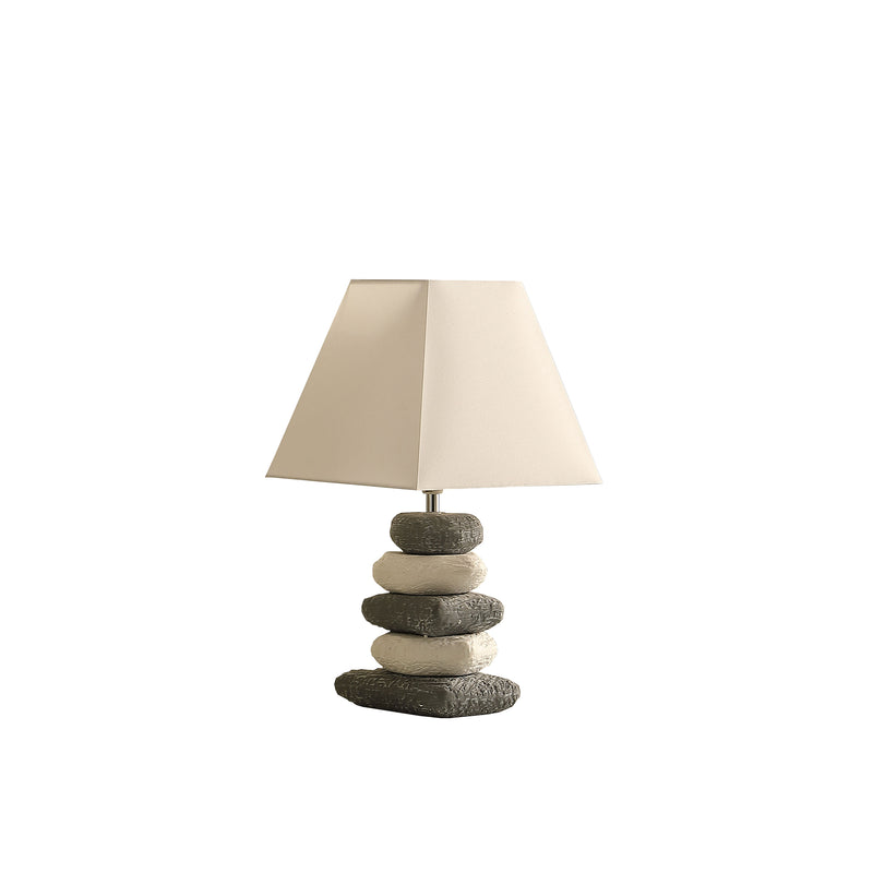 17.5" In Coastal Darya 5 Stacked Pebble Ceramic Table Lamp-zoom-