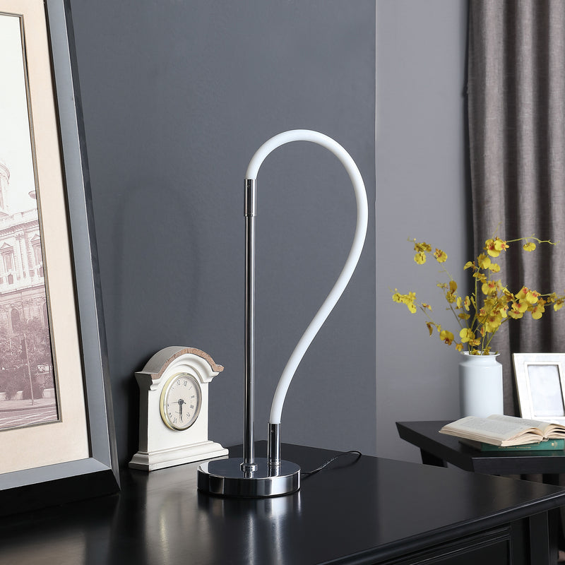 20.25" In Elastilight Led Tube W/ Magnetic End Contemporary Chrome Silver Table Lamp-zoom-