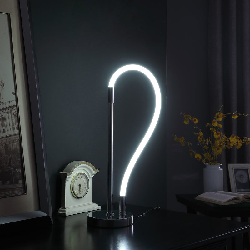 20.25" In Elastilight Led Tube W/ Magnetic End Contemporary Chrome Silver Table Lamp-zoom-