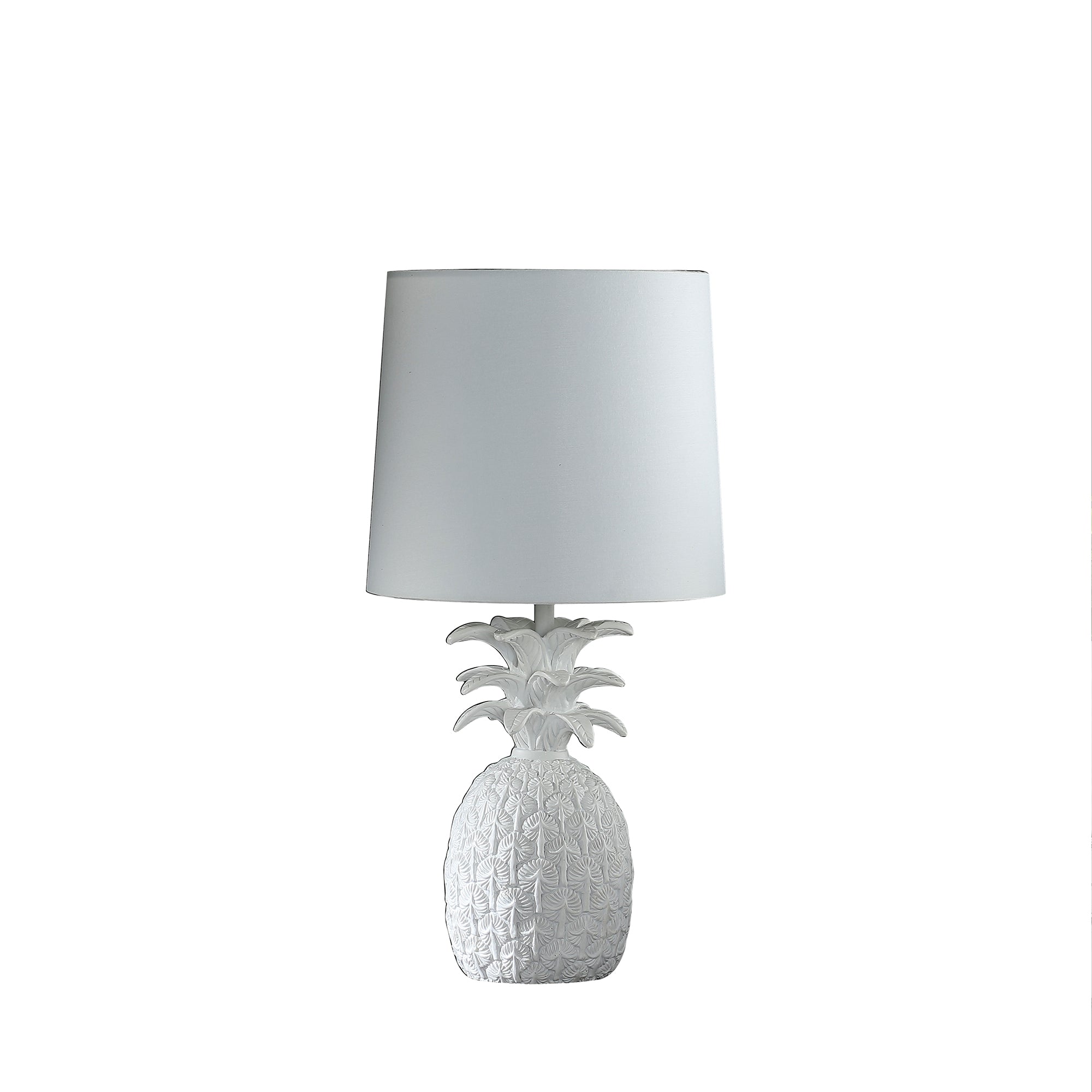 17" In Coastal White Tropical Heahea Pineapple Table Lamp-zoom-1