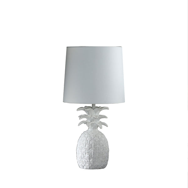 17 In Coastal White Tropical Heahea Pineapple Table Lamp