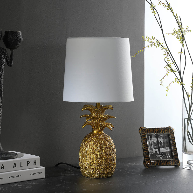 17" In Golden Brass Tropical Heahea Pineapple Table Lamp-zoom-