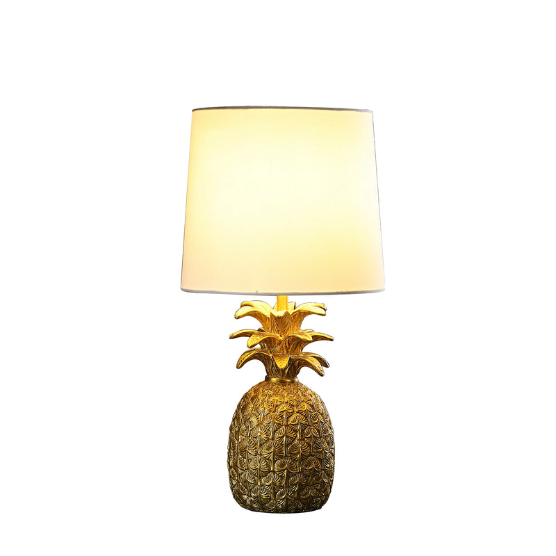 17" In Golden Brass Tropical Heahea Pineapple Table Lamp-zoom-