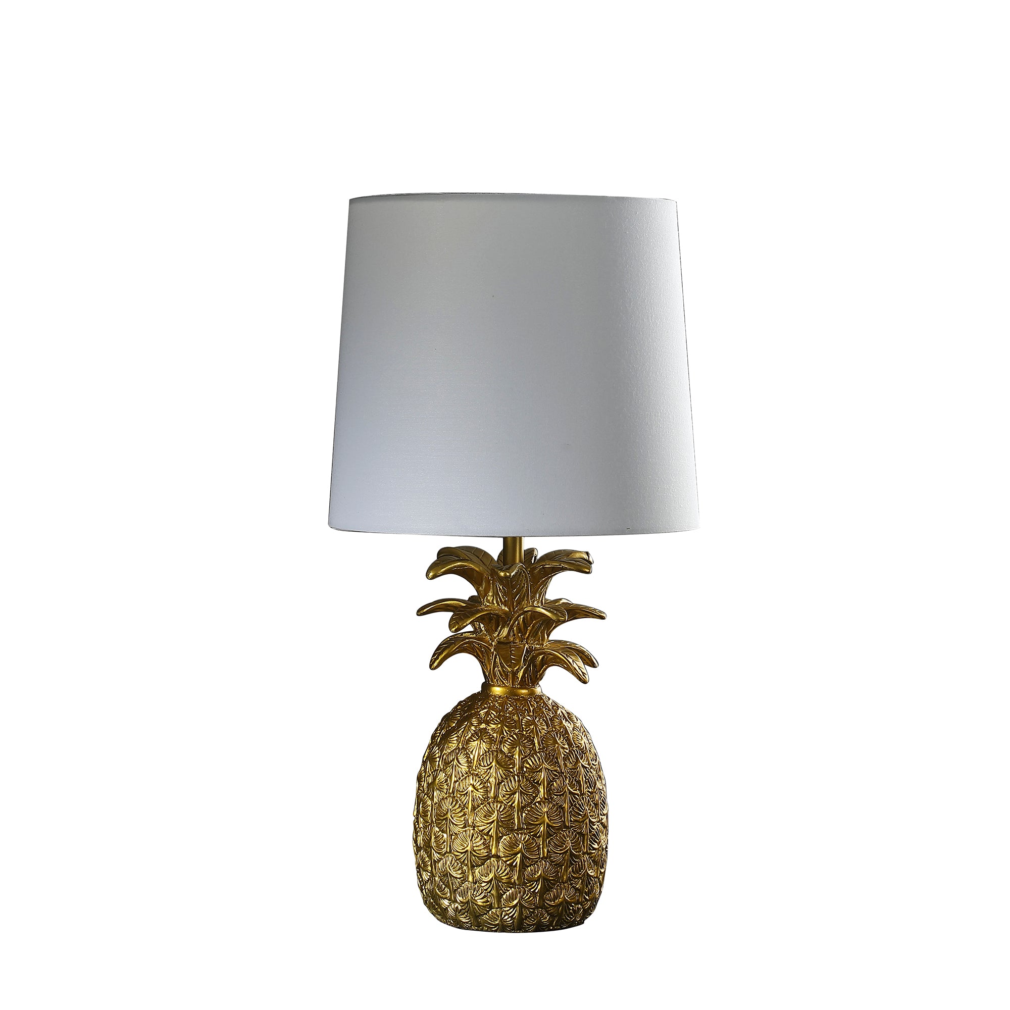 17" In Golden Brass Tropical Heahea Pineapple Table Lamp-zoom-1
