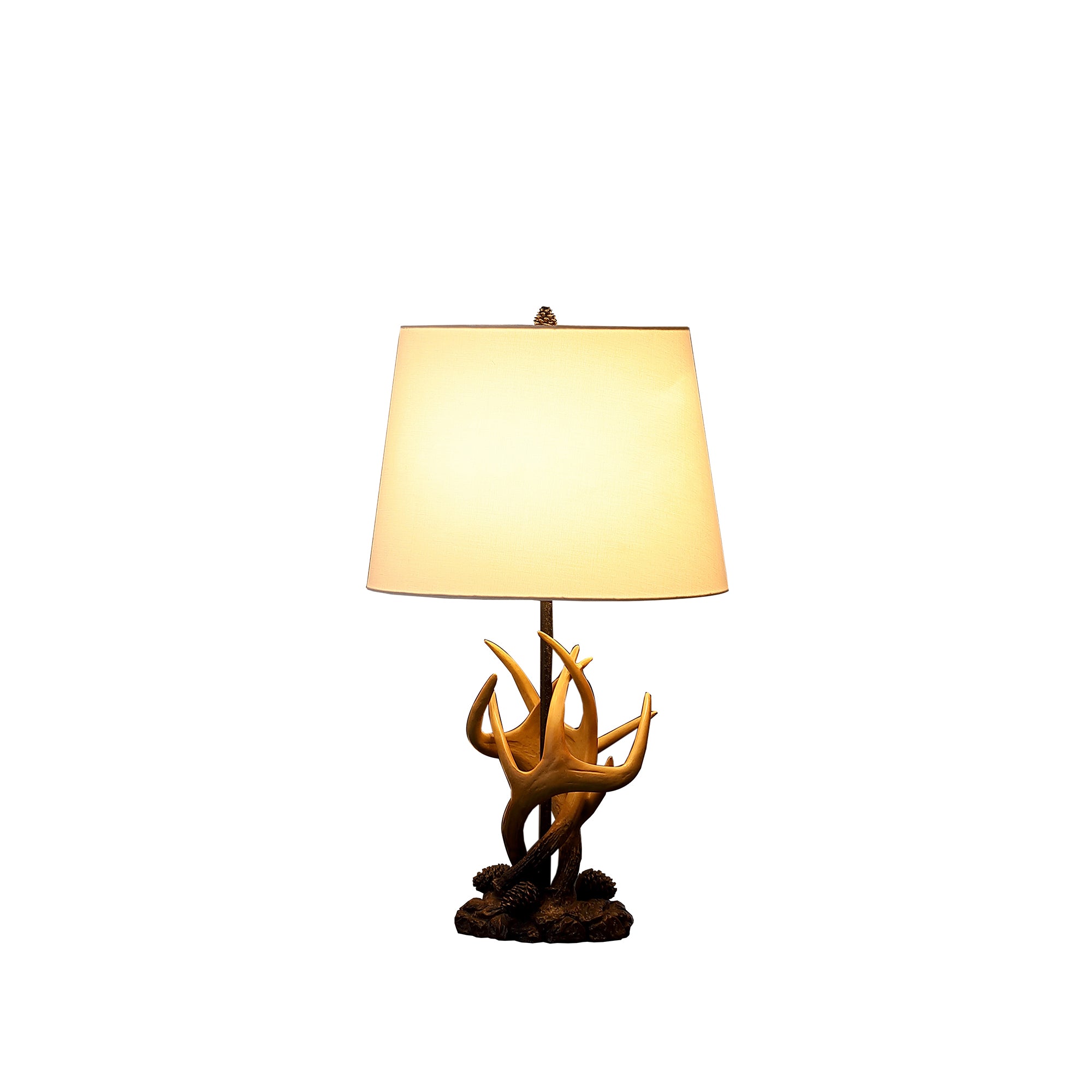 26" In Natural Royal Stag Deer Antler Modern Table Lamp-zoom-2