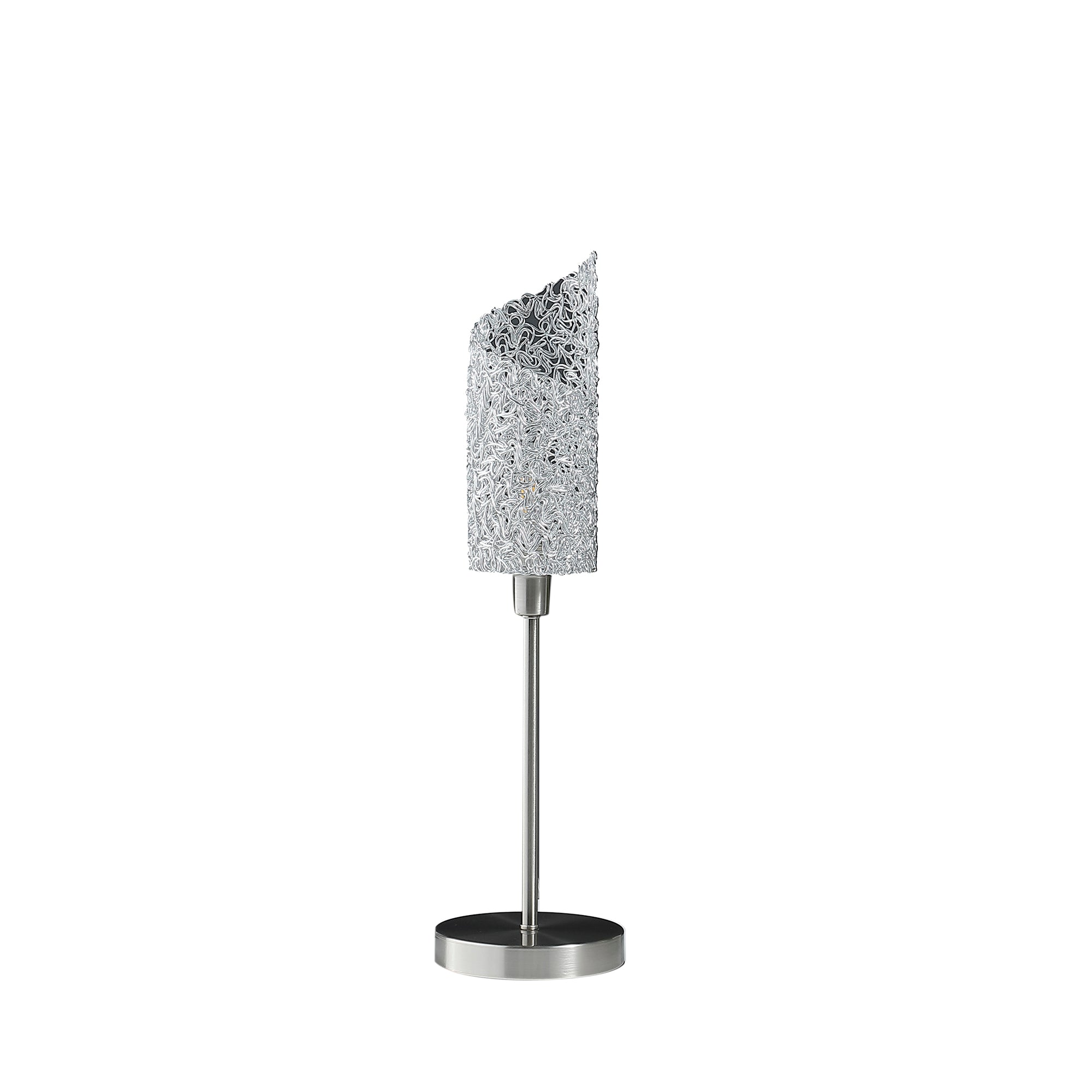 22" In Aldo Upright Concave Aluminum Brush Silver Table Lamp-zoom-1