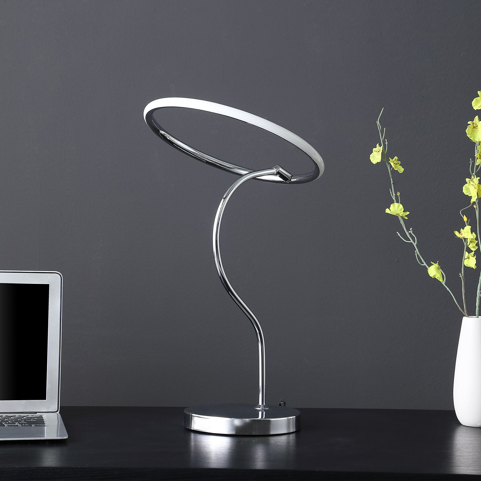 25.5" In Circular Halo Ring Led Modern Table Lamp-zoom-3