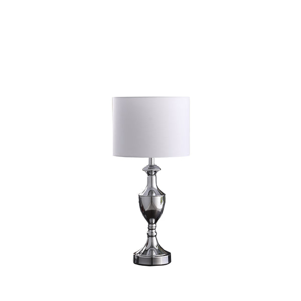 22.25 In Anders Crest Shape Silver Chrome Urn Table Lamp