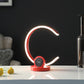 13.25" In Modern C Shape Led W/ Usb/wireless Charger Port And Touch Dimmer Bright Red Table Lamp