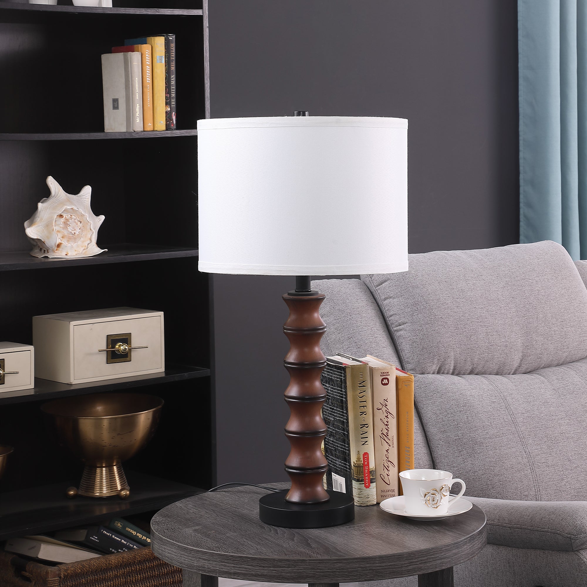 27.5" In Coastal Littoral Wood Insp Modern Table Lamp-zoom-3