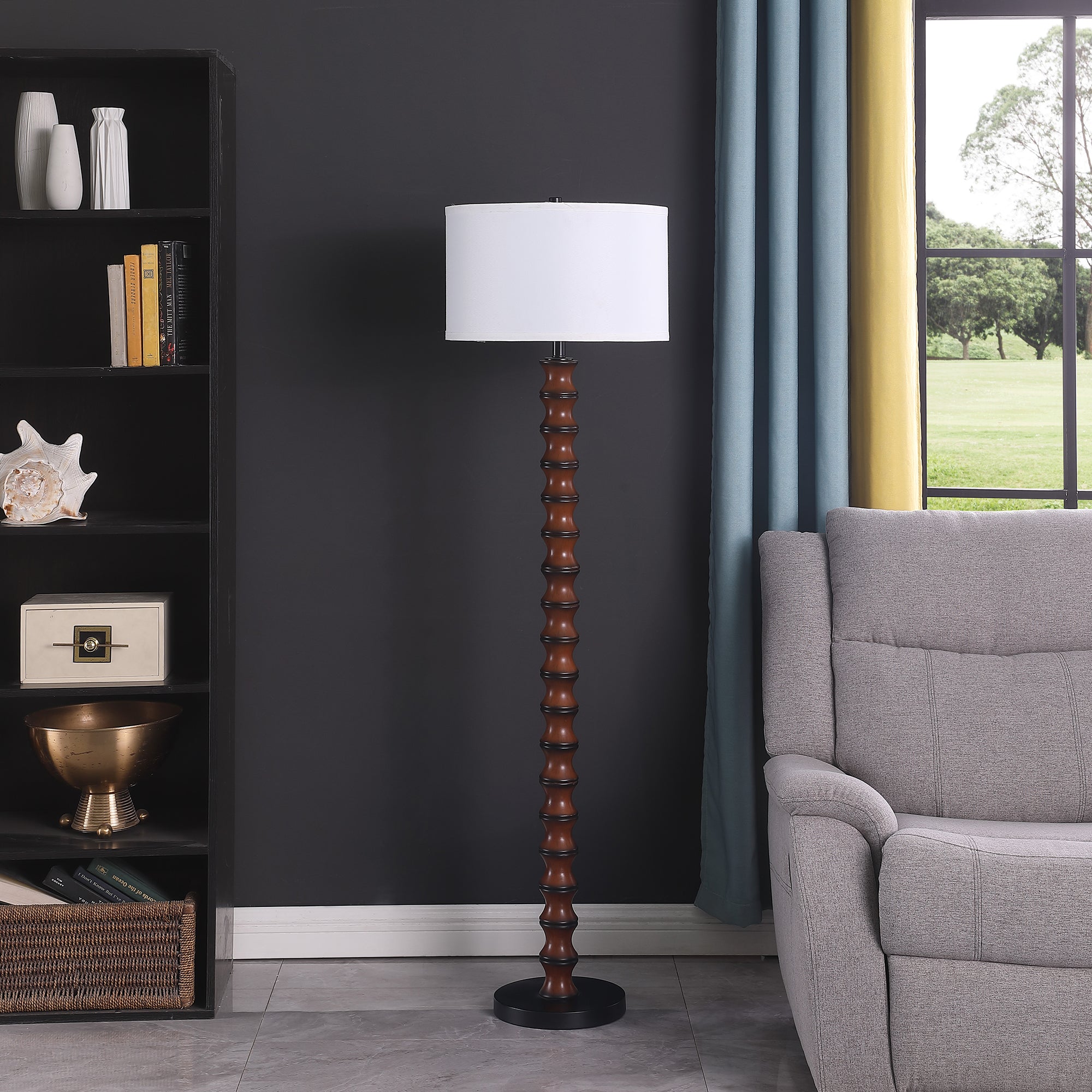 61" In Coastal Littoral Wood Insp Modern Floor Lamp-zoom-3