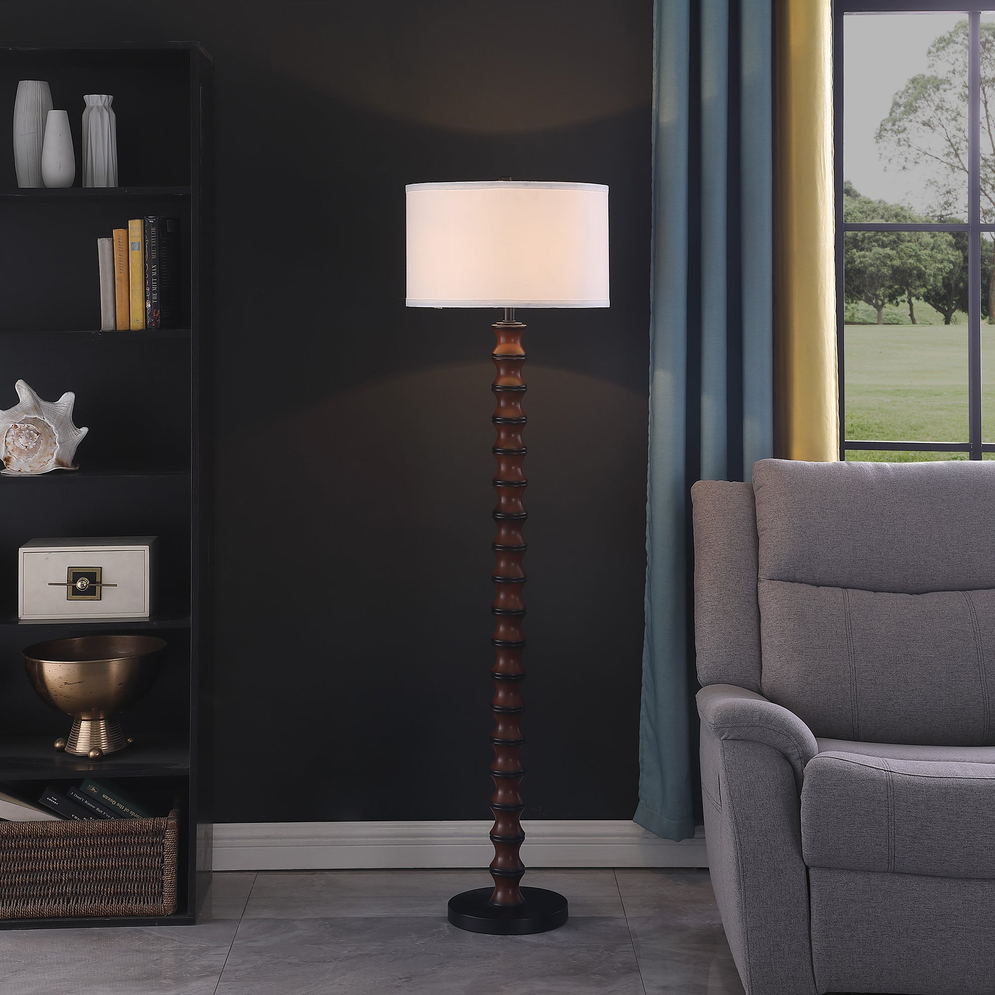 61" In Coastal Littoral Wood Insp Modern Floor Lamp-zoom-4