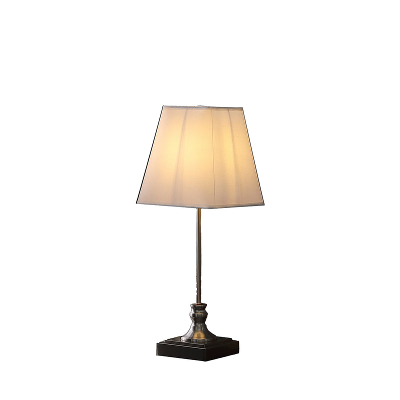 18.75" In Leil Mid Century Square Brush Silver Table Lamp-zoom-