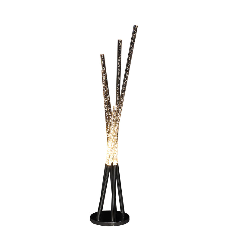 48.75" In Carina Modern 5 Acrylic Upright Legs Stix Led Silver Metal Floor Lamp-zoom-