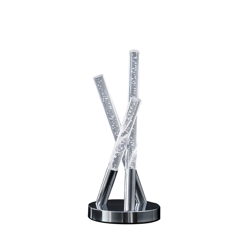 14.5" In Carina Modern 3 Acrylic Upright Leg Stix Led Silver Metal Table Lamp-zoom-
