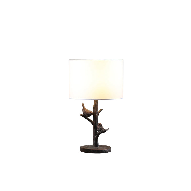 18" In Sparrow Birds On A Tree Bronze Polyresin Table Lamp-zoom-