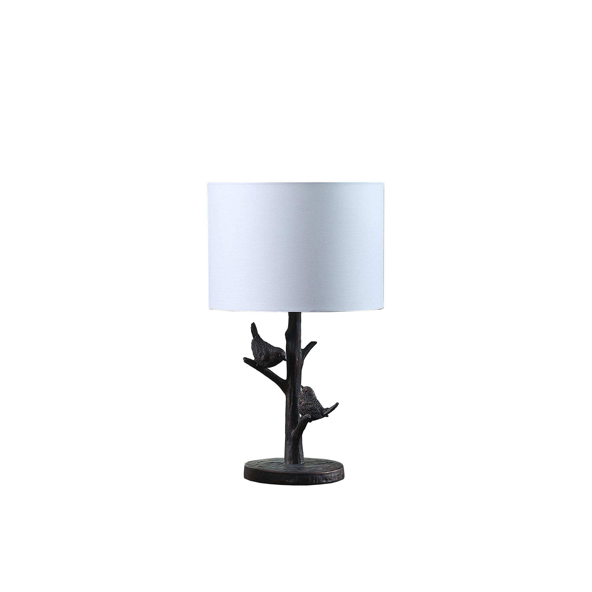 18" In Sparrow Birds On A Tree Bronze Polyresin Table Lamp-zoom-1