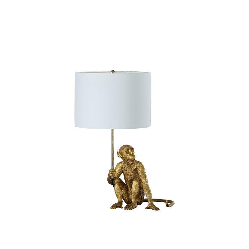 25.50" In Golden Monkey Holding Polyresin Table Lamp-zoom-