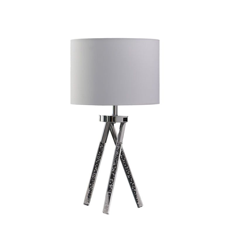 26.25" In Mid Century Birgit Led Acrylic Tapered Legs Silver Metal Table Lamp-zoom-
