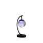 14" In Pendulum Multi-colored Led Glass Orb Black Metal Table Lamp W/ Usb Port