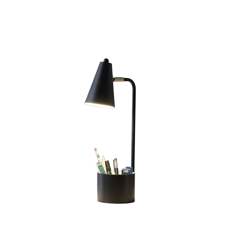 19.5" In Student Black Metal Task Desk Lamp W/ Organizer-zoom-