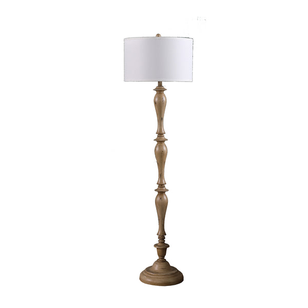 61.5 In Coastal Wood Effect Polyresin Floor Lamp