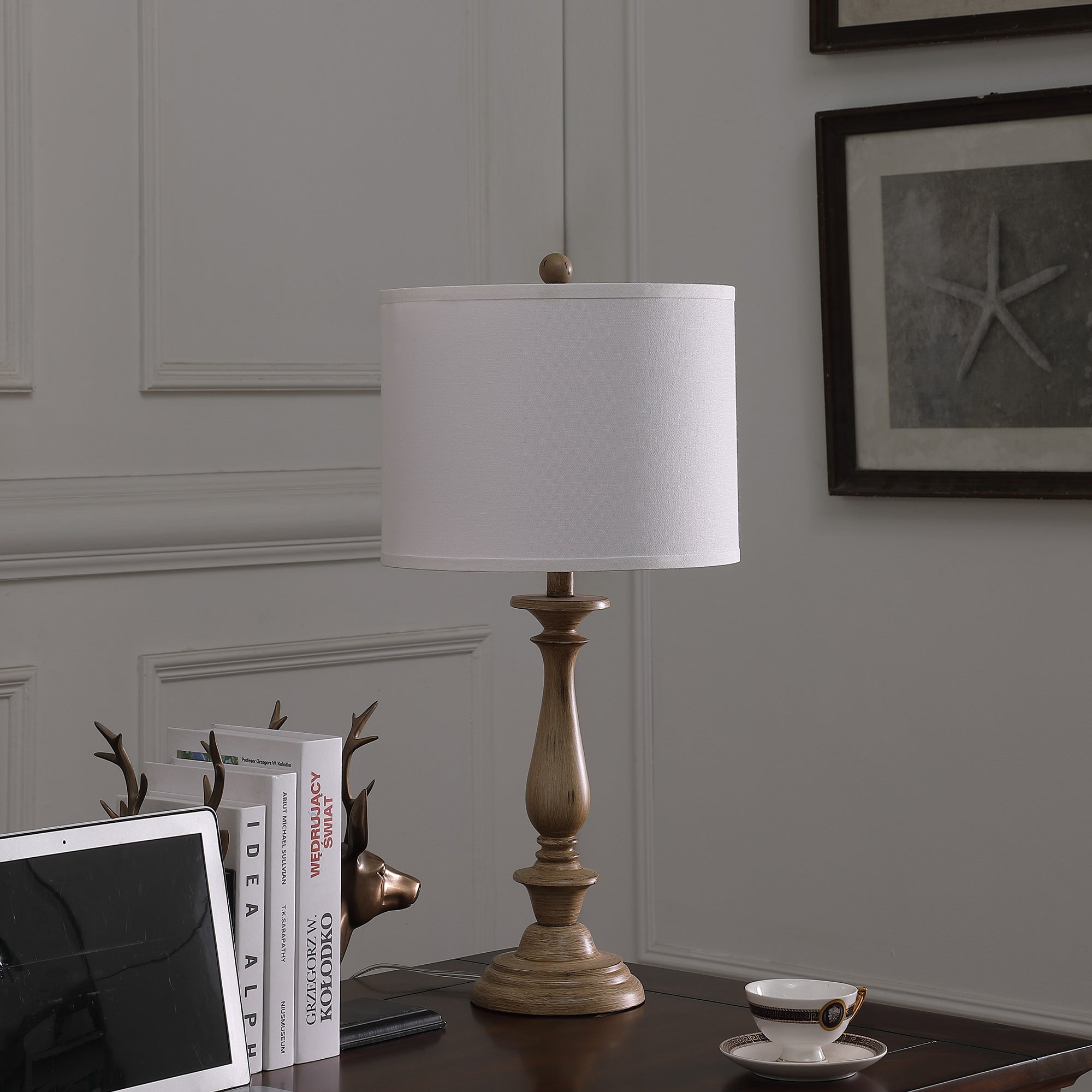 27.5" In Coastal Wood Effect Polyresin Table Lamp-zoom-3