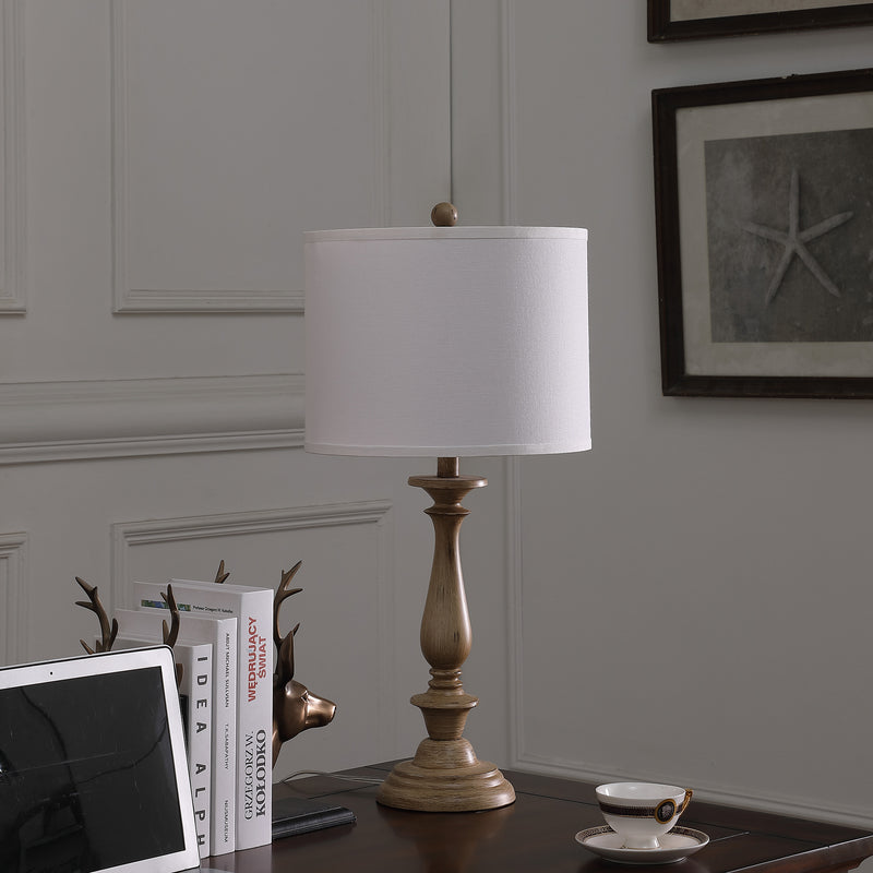 27.5" In Coastal Wood Effect Polyresin Table Lamp-zoom-