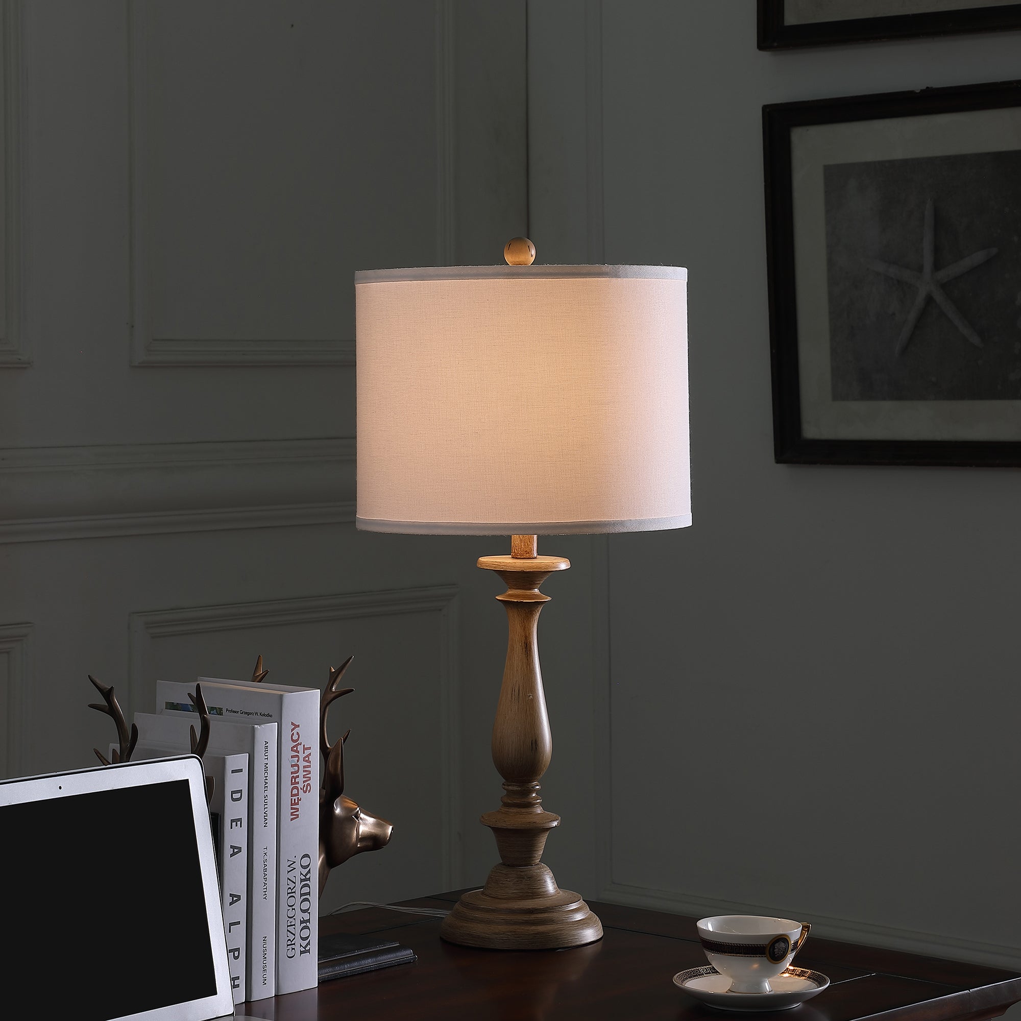 27.5" In Coastal Wood Effect Polyresin Table Lamp-zoom-4