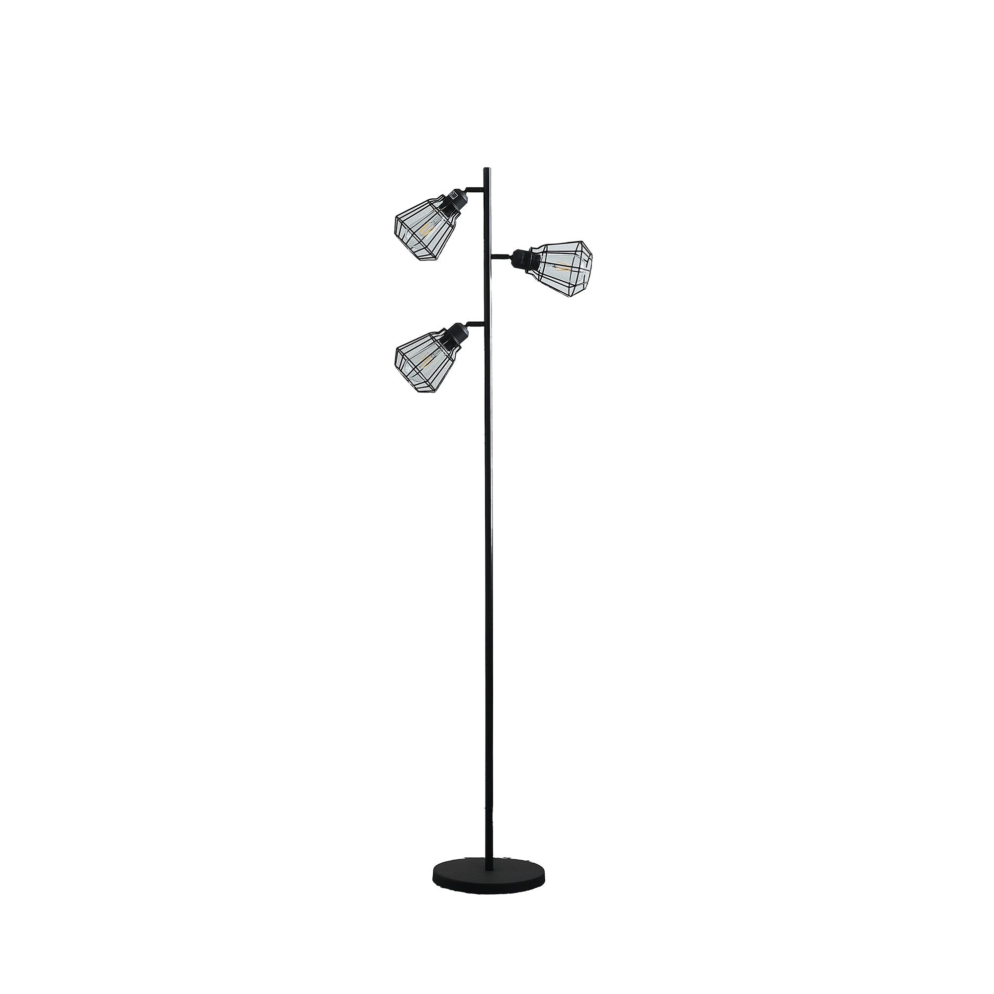 65" In Adjustable Cage Shade Industrial Farmhouse Metal Floor Lamp-zoom-1