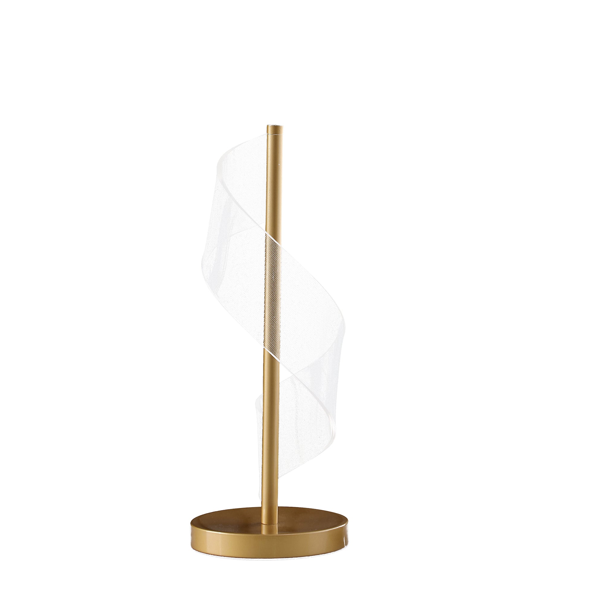 18.75" In Dinamo Modern "S" Wave Swirl Acrylic Led Brushed Gold Table Lamp-zoom-1