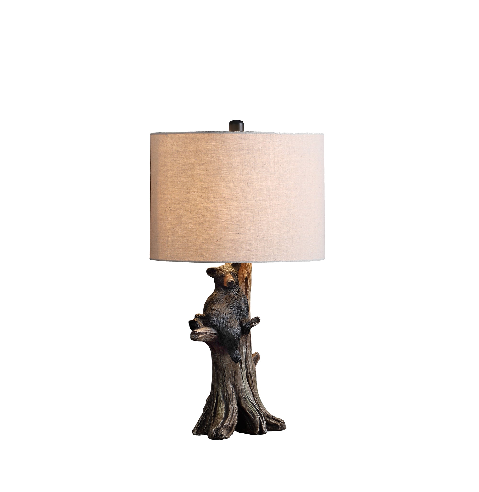24.75" In Black Bear On A Tree Polyresin Table Lamp-zoom-2