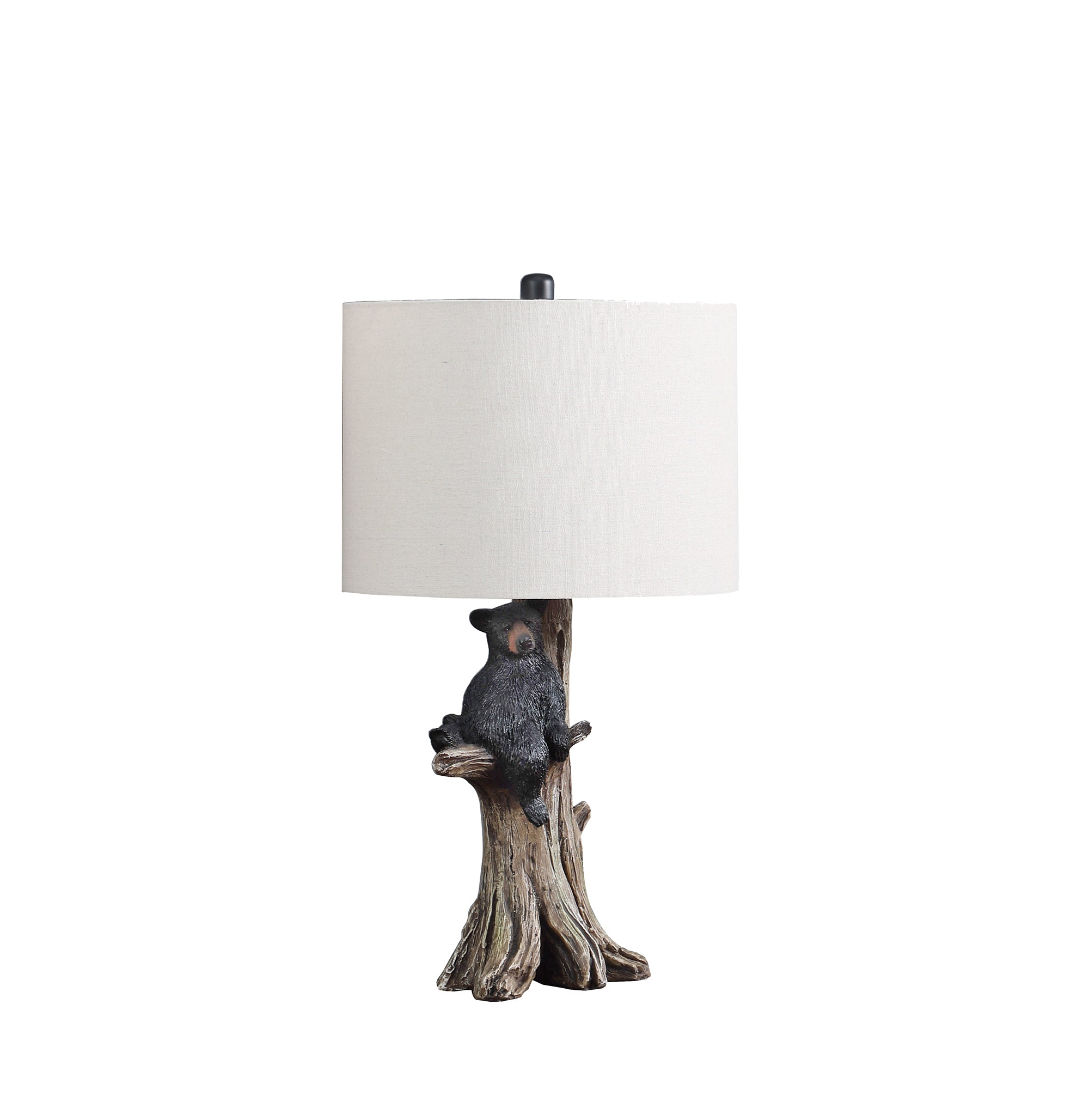 24.75" In Black Bear On A Tree Polyresin Table Lamp-zoom-1