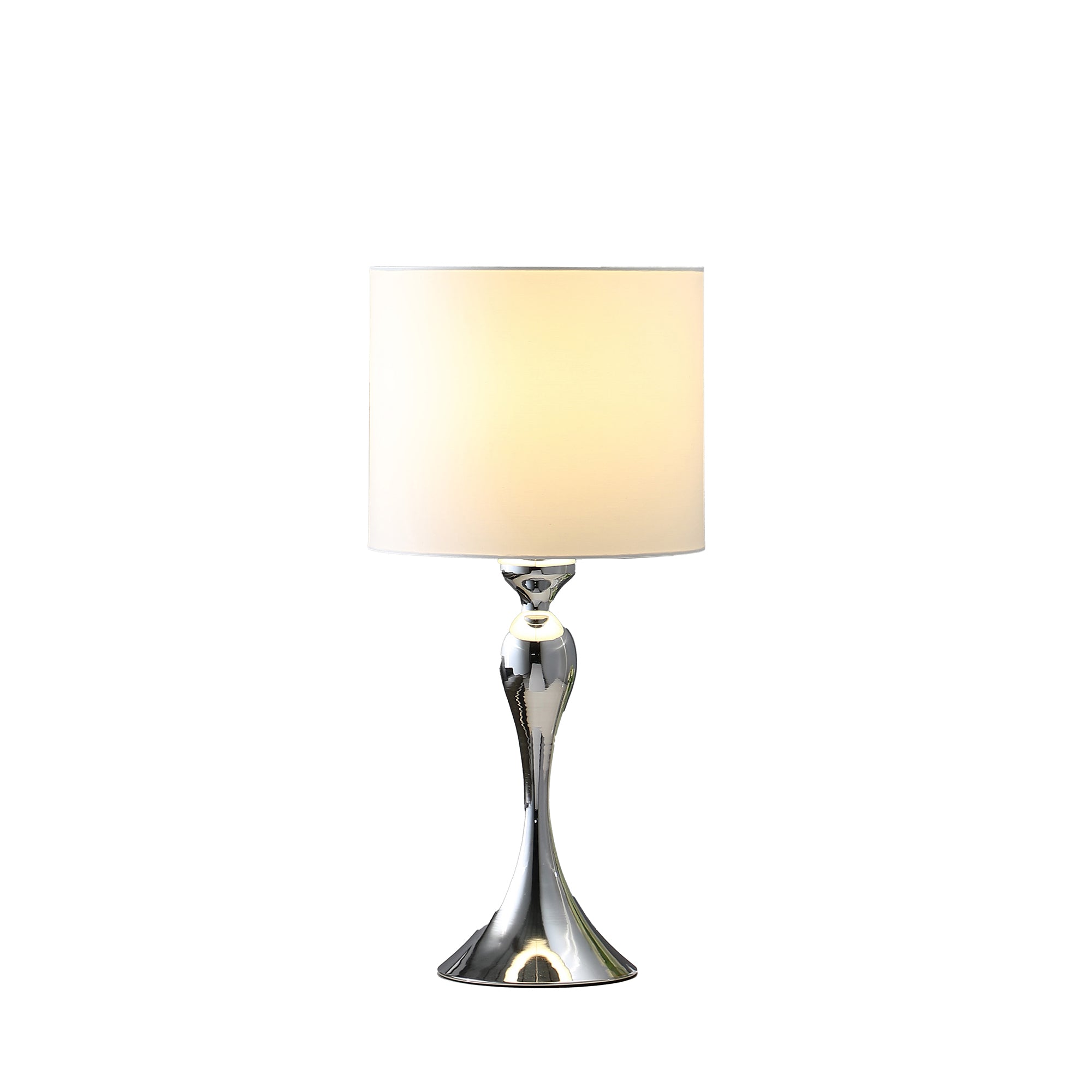 24.5" In Bailey Dark Silver Chrome Modern Candlestick Metal Table Lamp-zoom-2