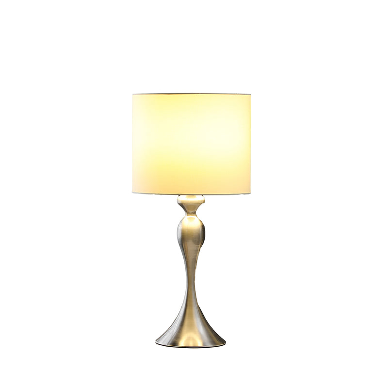 24.5" In Bailey Brushed Silver Modern Candlestick Metal Table Lamp-zoom-