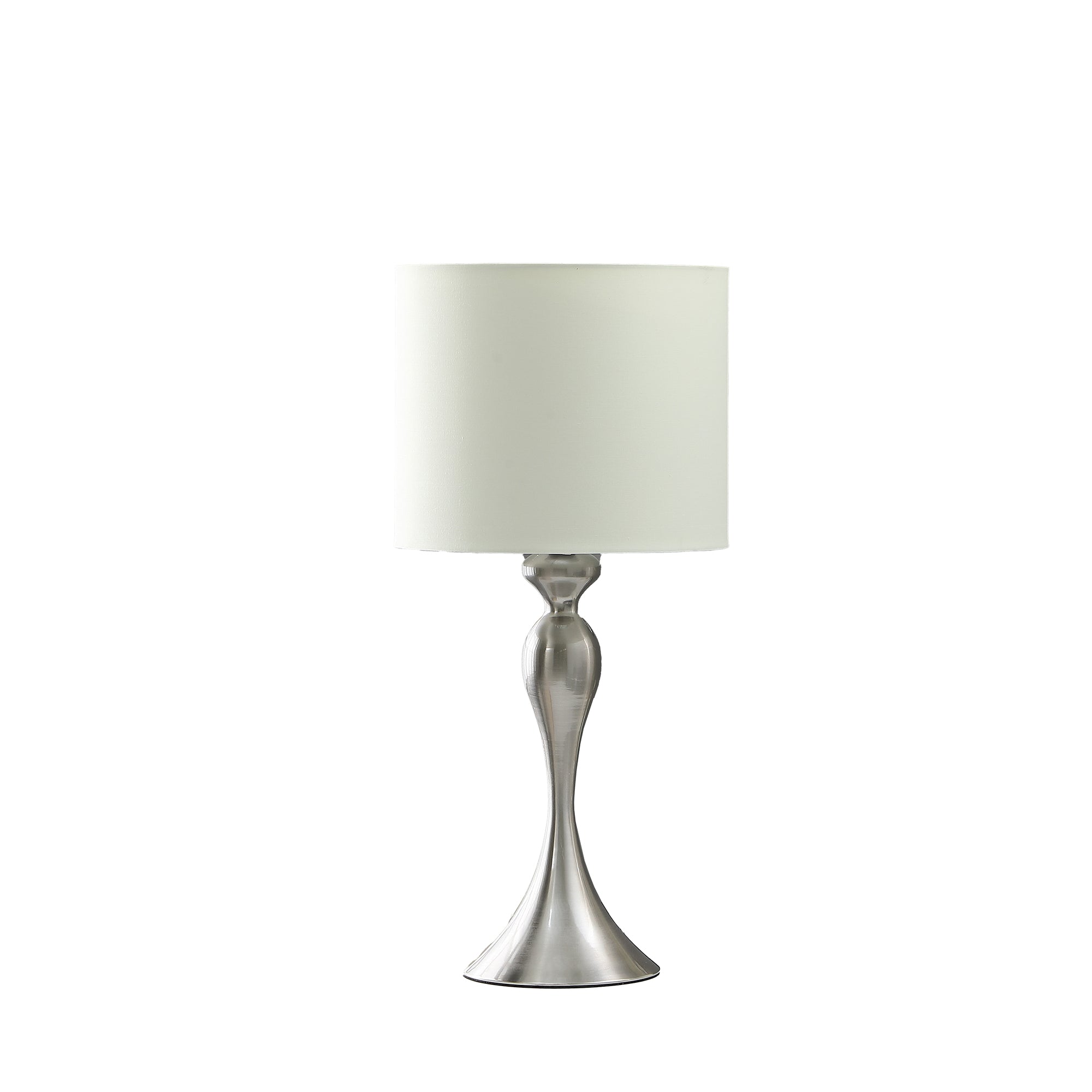 24.5" In Bailey Brushed Silver Modern Candlestick Metal Table Lamp-zoom-1