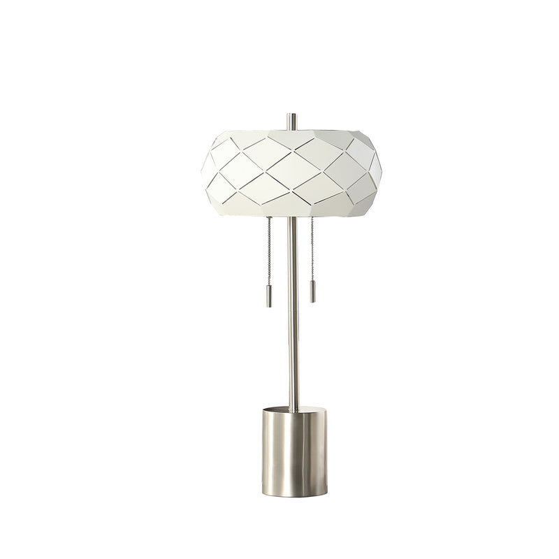 28" In Legeme Mid Century Danish 2-light Steel Pull Chain Table Lamps-zoom-