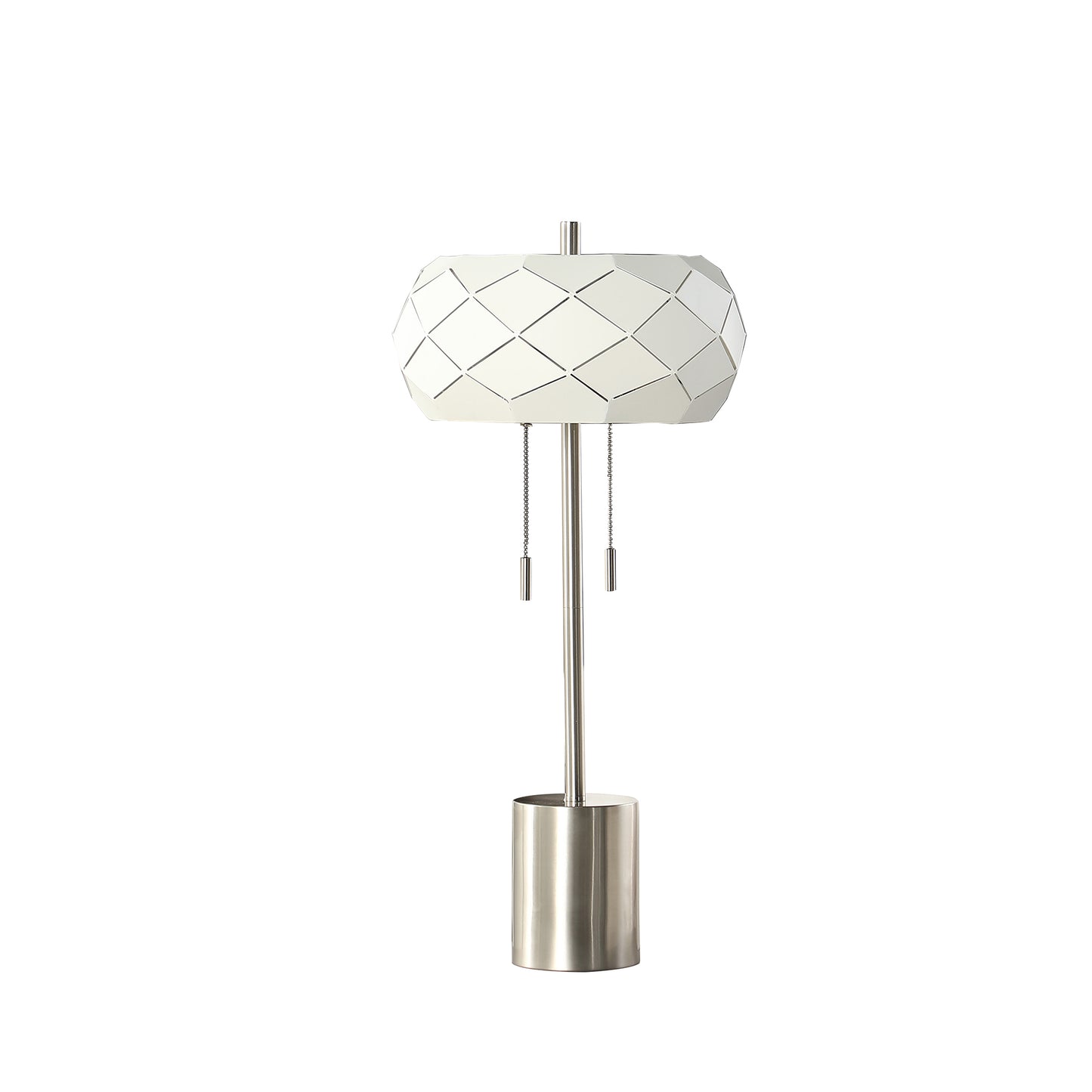 28" In Legeme Mid Century Danish 2-light Steel Pull Chain Table Lamps
