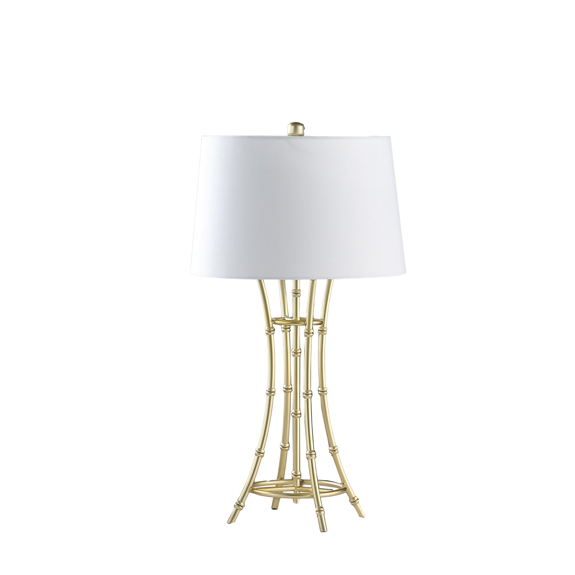 29.25" In Kiara Modern Satin Brushed Gold Bamboo Metal Table Lamp