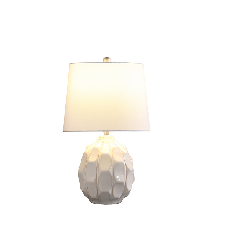 21.75" In Coastal Seaside Cream/taupe Trim Cascade Scallop Ceramic Table Lamp-zoom-