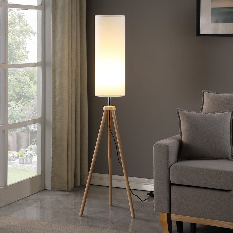 58.5" In Lauren Modern Natural Tripod Floor Lamp-zoom-