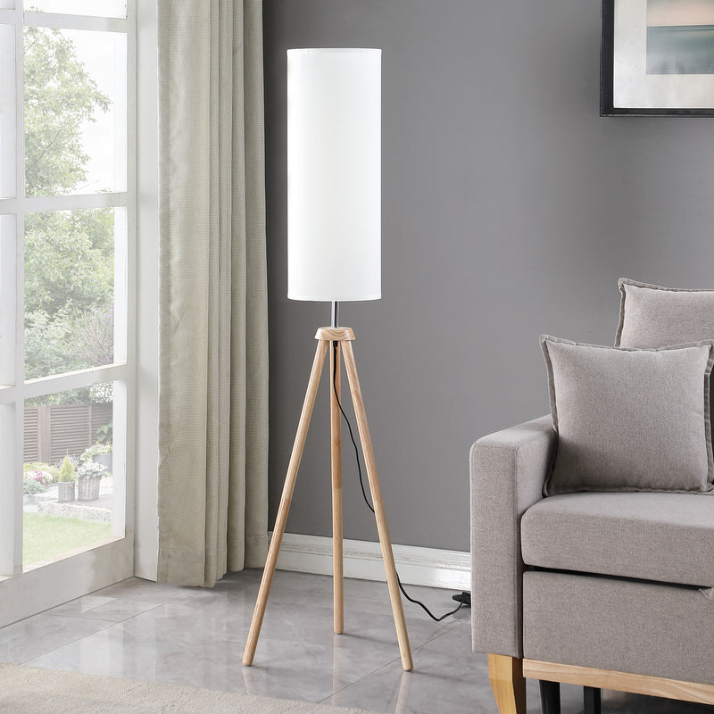 58.5" In Lauren Modern Natural Tripod Floor Lamp-zoom-