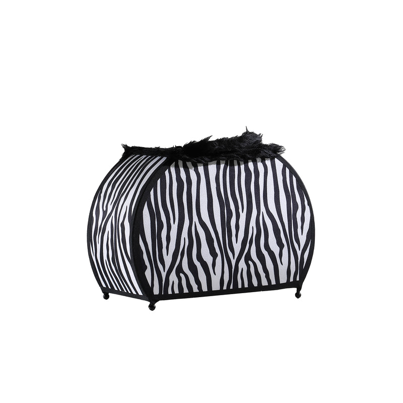 11.75" In Zebra Animal Print Purse W/ Black Faux Handle Table Lamp-zoom-