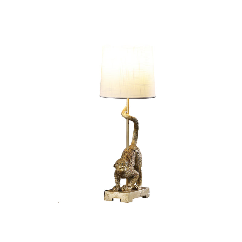 24" In Wildlife Old World Gold Capuchin Monkey Polyresin Table Lamp-zoom-